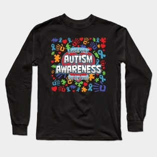 I Support Autism Awareness For My Aunt Long Sleeve T-Shirt